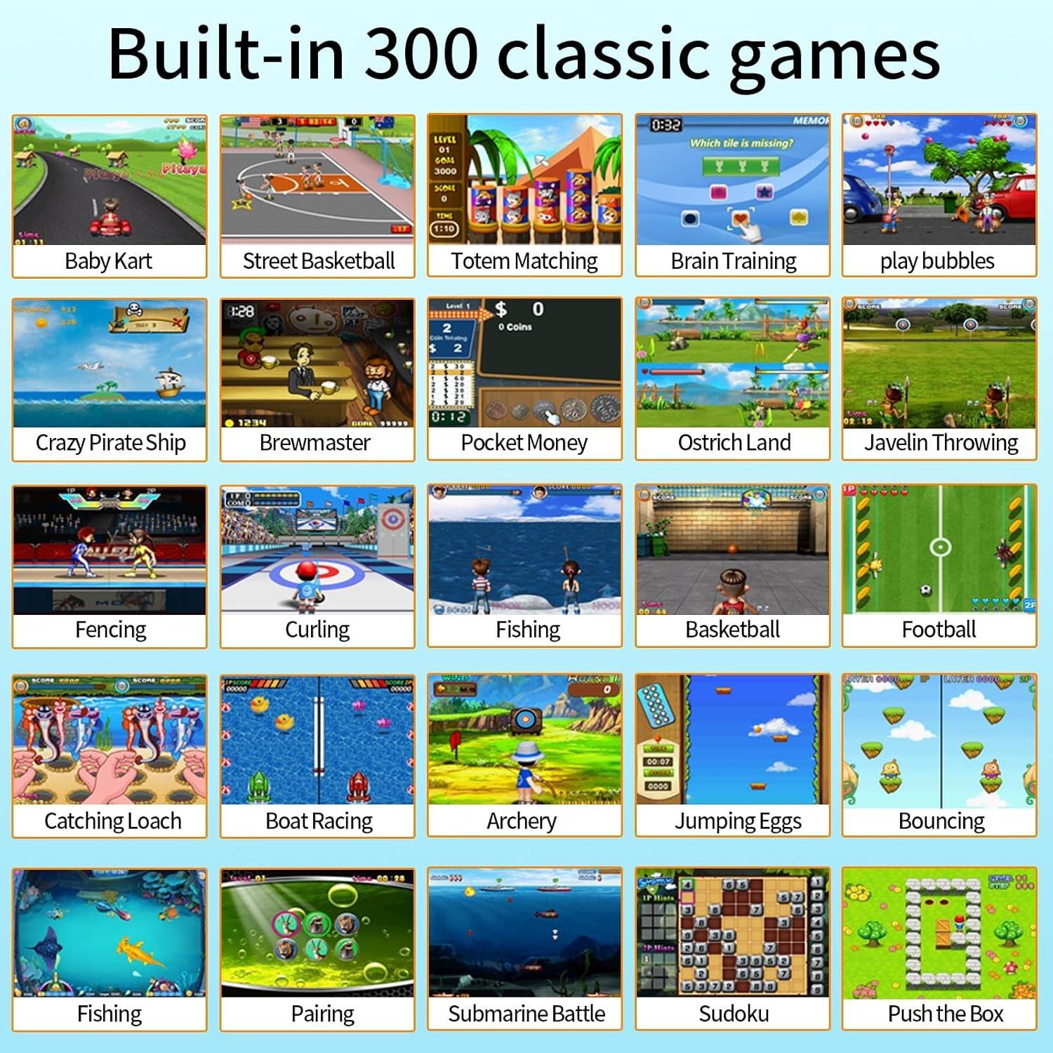 Consola de Juego Portátil Damcoola DJ02 - 300 Juegos, Pantalla 7.62 cm