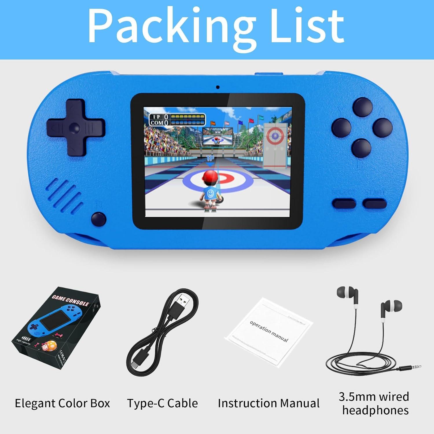 Consola de Juego Portátil Damcoola DJ02 - 300 Juegos, Pantalla 7.62 cm