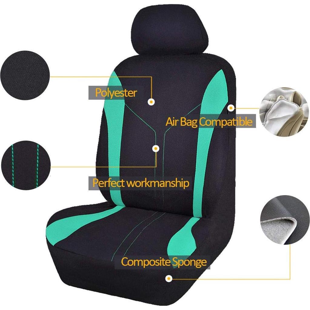 Cubiertas de Asientos de Coche Flying Banner Universal Negro Verde