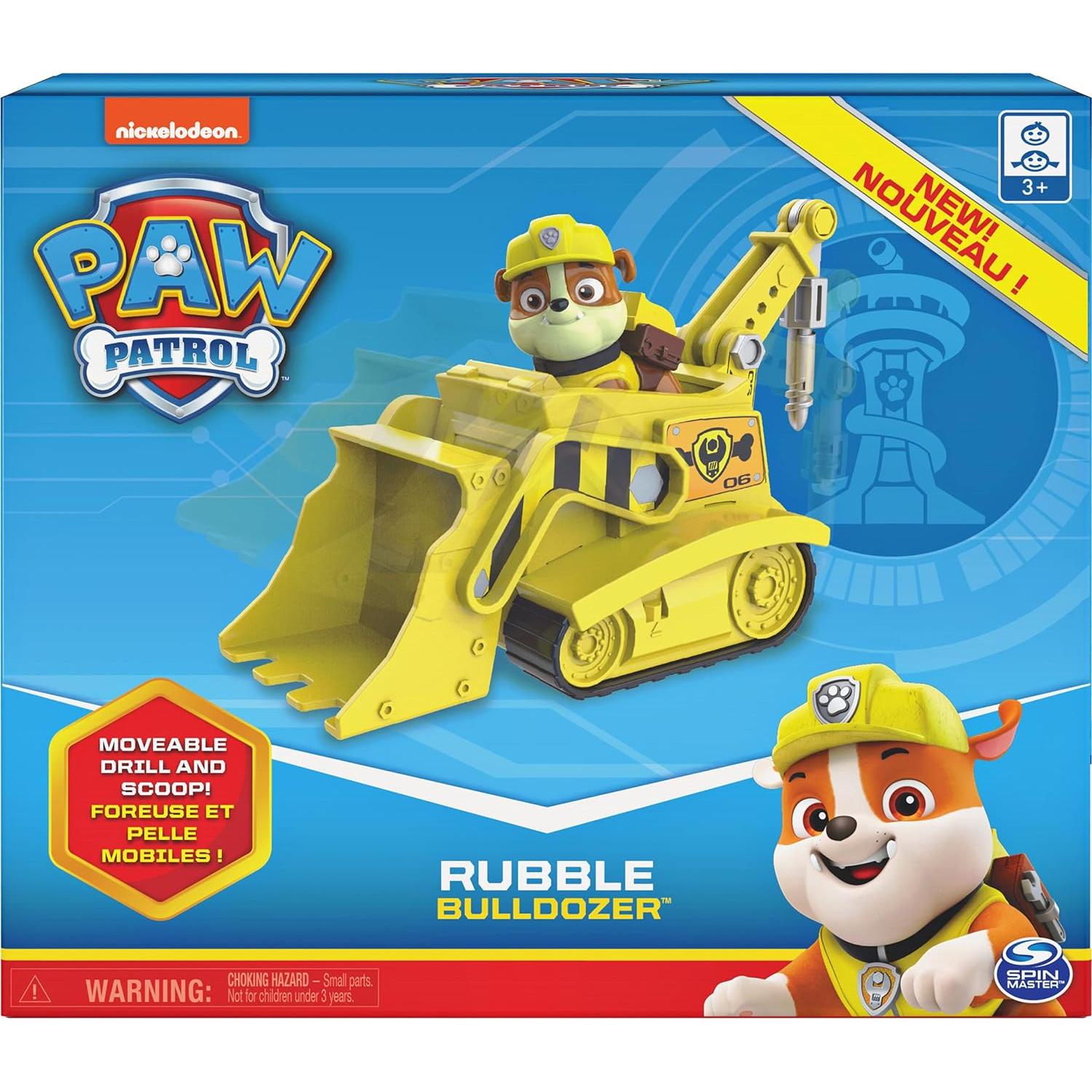 Vehículo Bulldozer Rubble PAW Patrol con Figura 3 años+