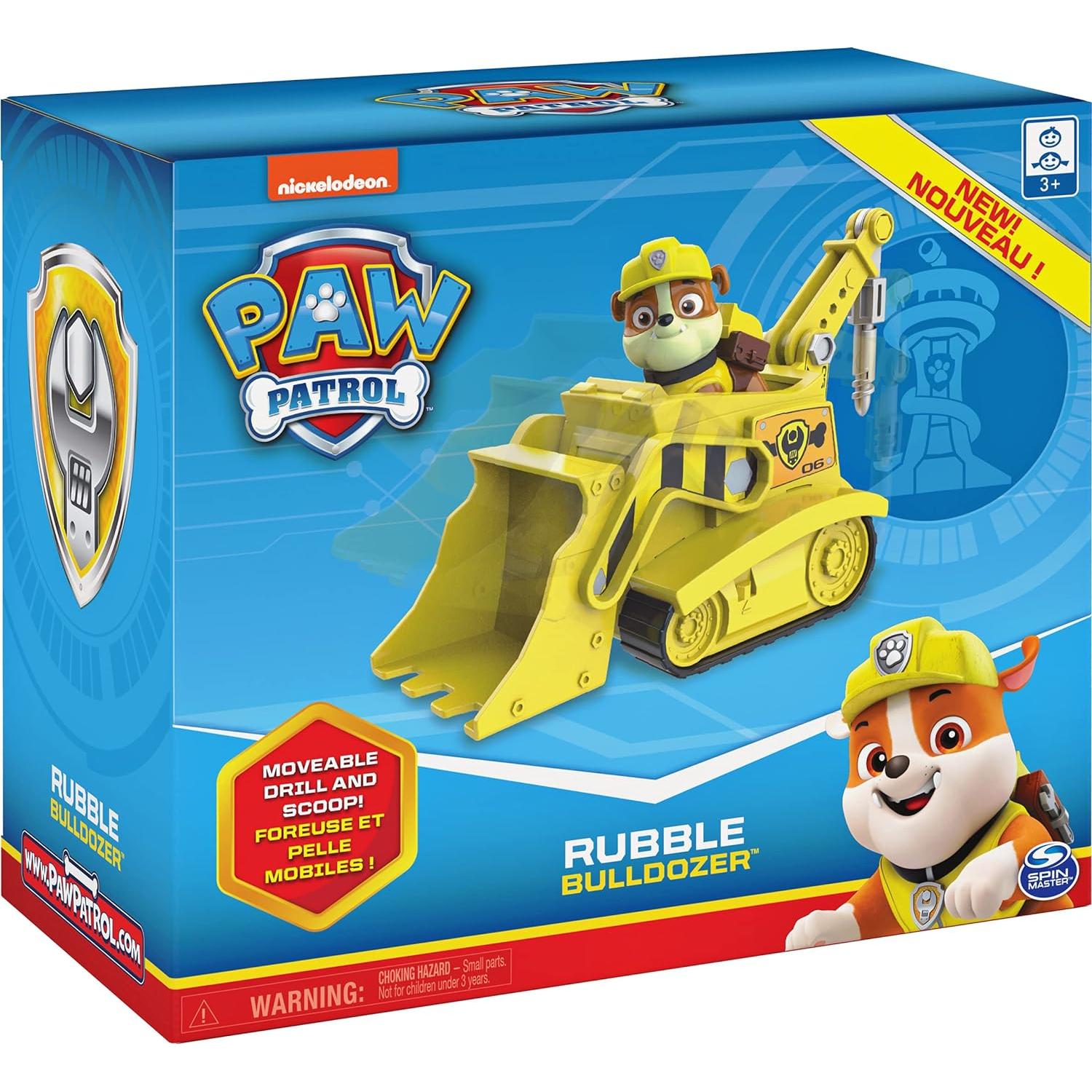 Vehículo Bulldozer Rubble PAW Patrol con Figura 3 años+