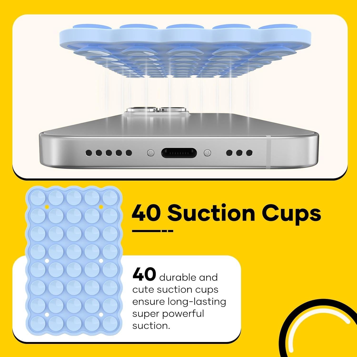 Soporte de Teléfono con Ventosa Doble Cara CHICMOSS Azul Bebé