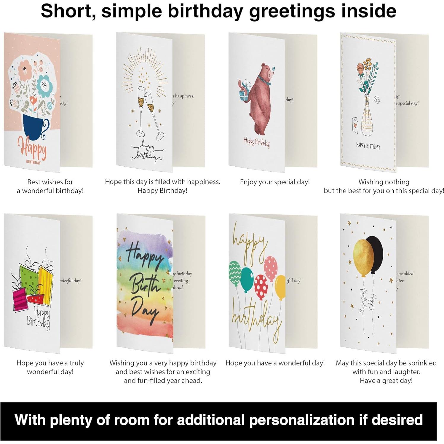 Dessie 100 Tarjetas de Cumpleaños Únicas con Sobres y Sellos