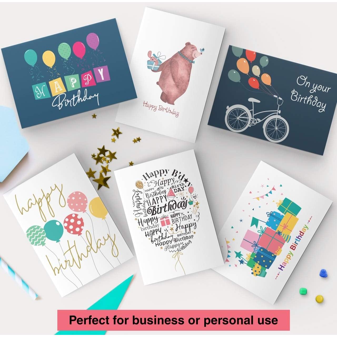 Dessie 100 Tarjetas de Cumpleaños Únicas con Sobres y Sellos