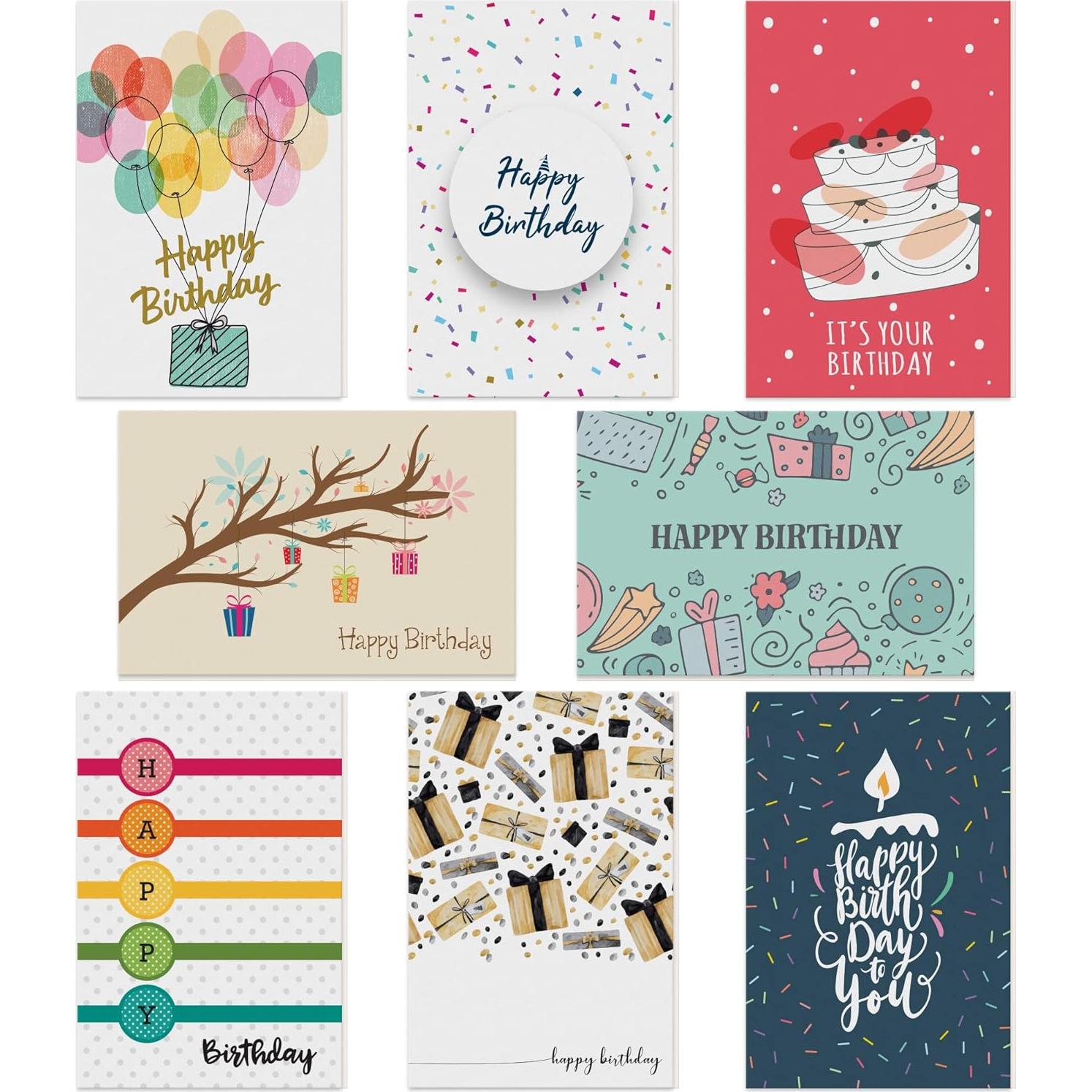 Dessie 100 Tarjetas de Cumpleaños Únicas con Sobres y Sellos