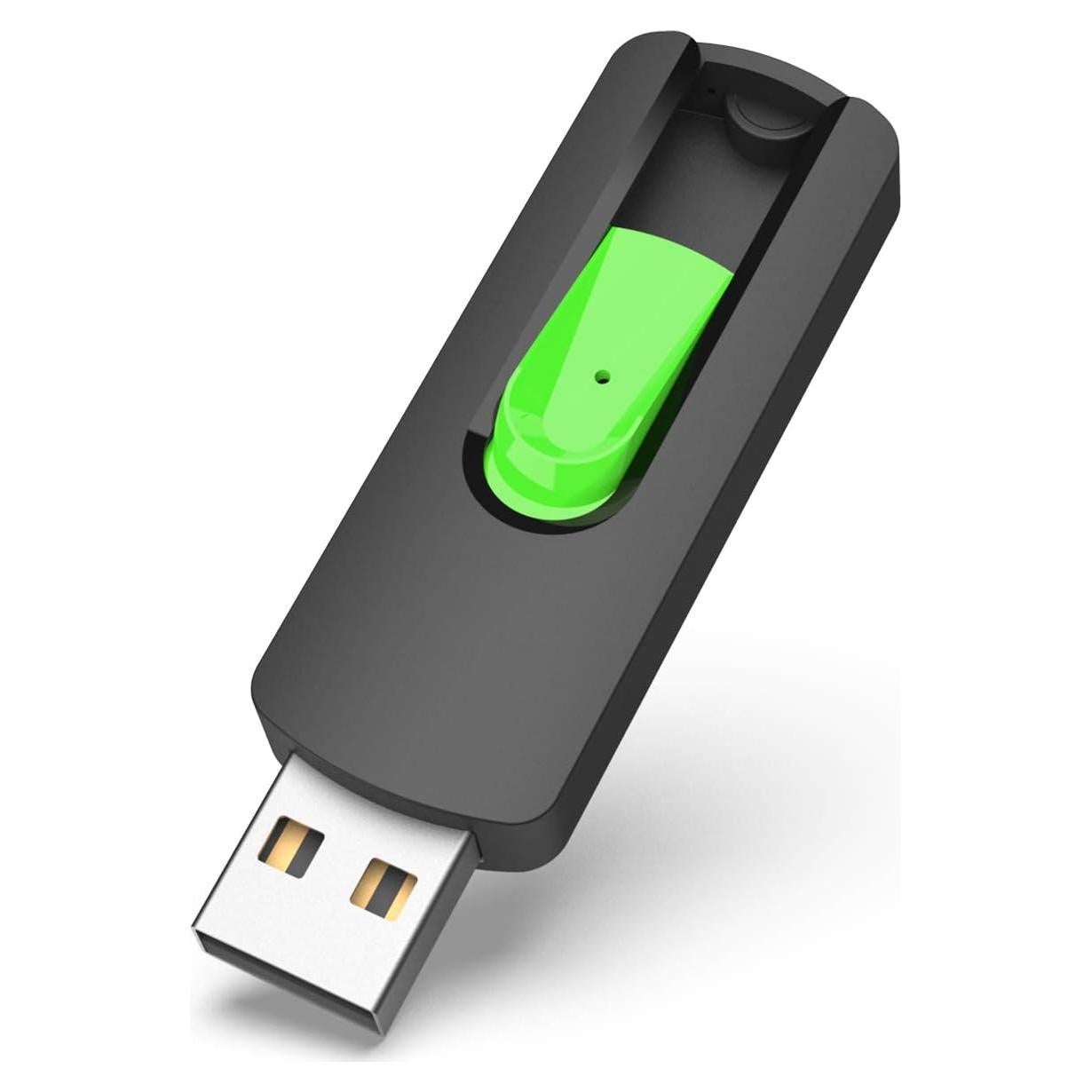 Unidad Flash USB 2.0 Aiibe 128GB Retráctil Verde