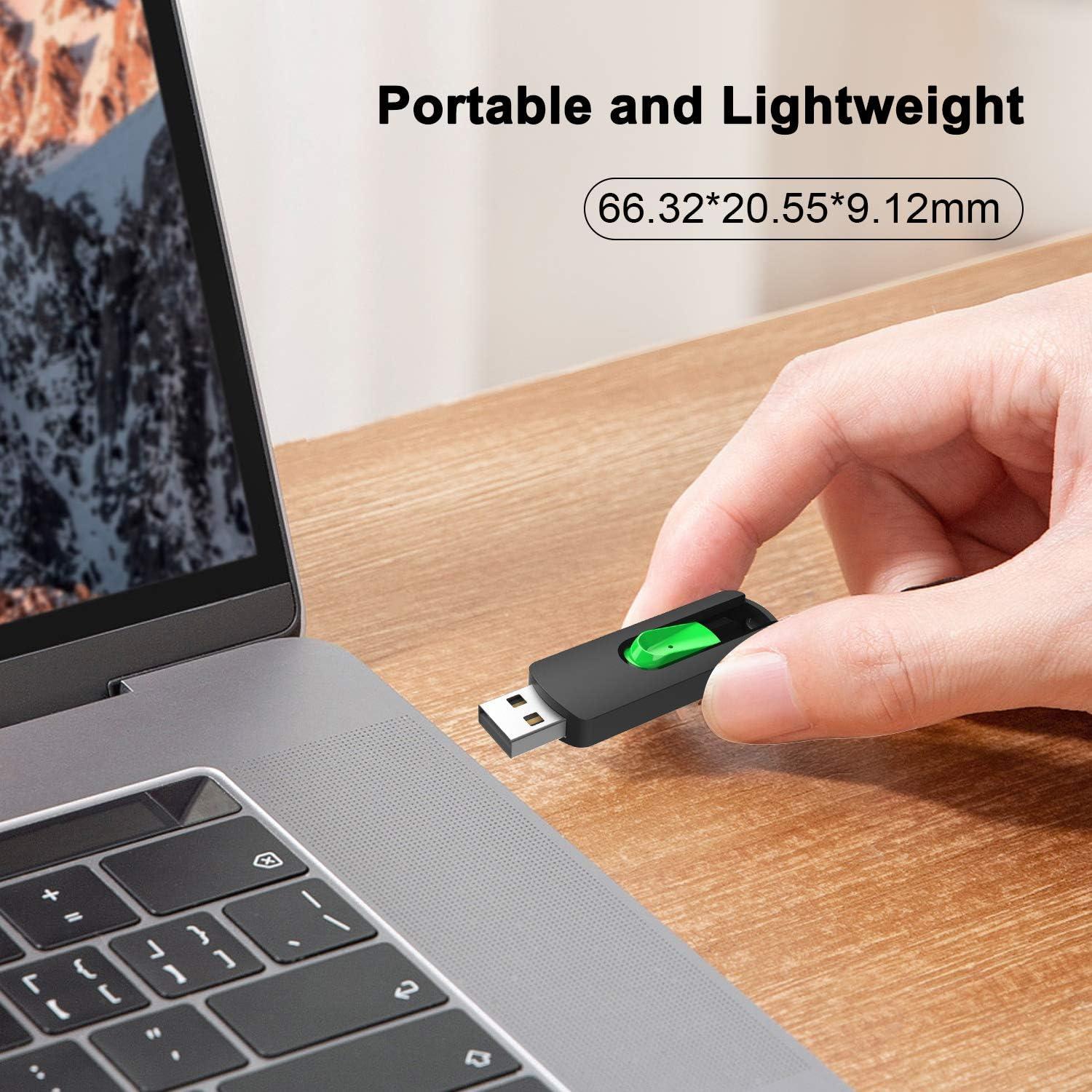 Unidad Flash USB 2.0 Aiibe 128GB Retráctil Verde