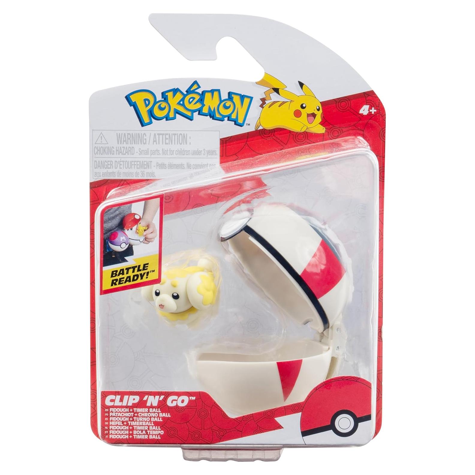 Pokemon Clip 'N' Go Fidoough con Bola de Temporizador 5 cm