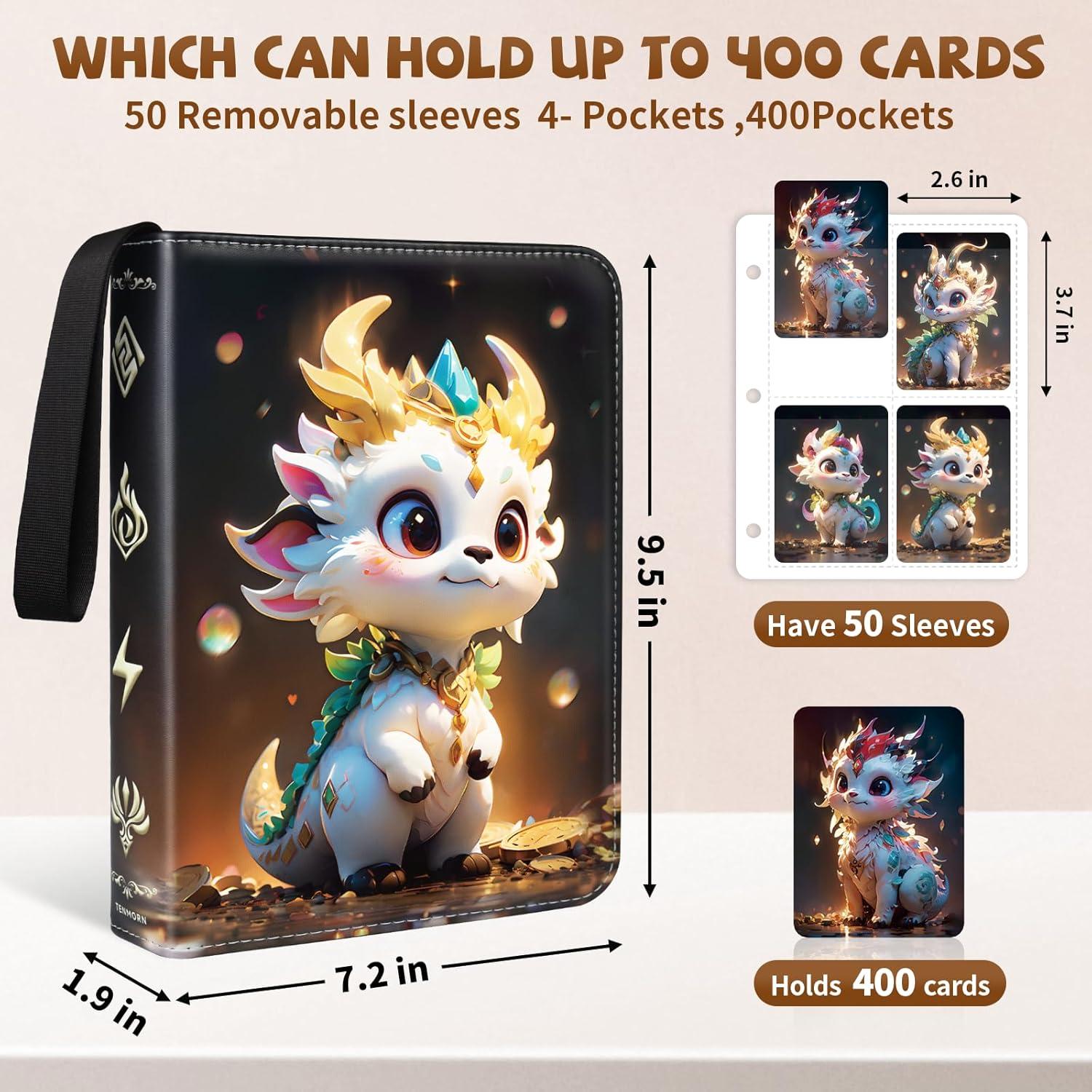 Carpeta Tenmorn para Cartas TCG 400 Bolsillos Negra