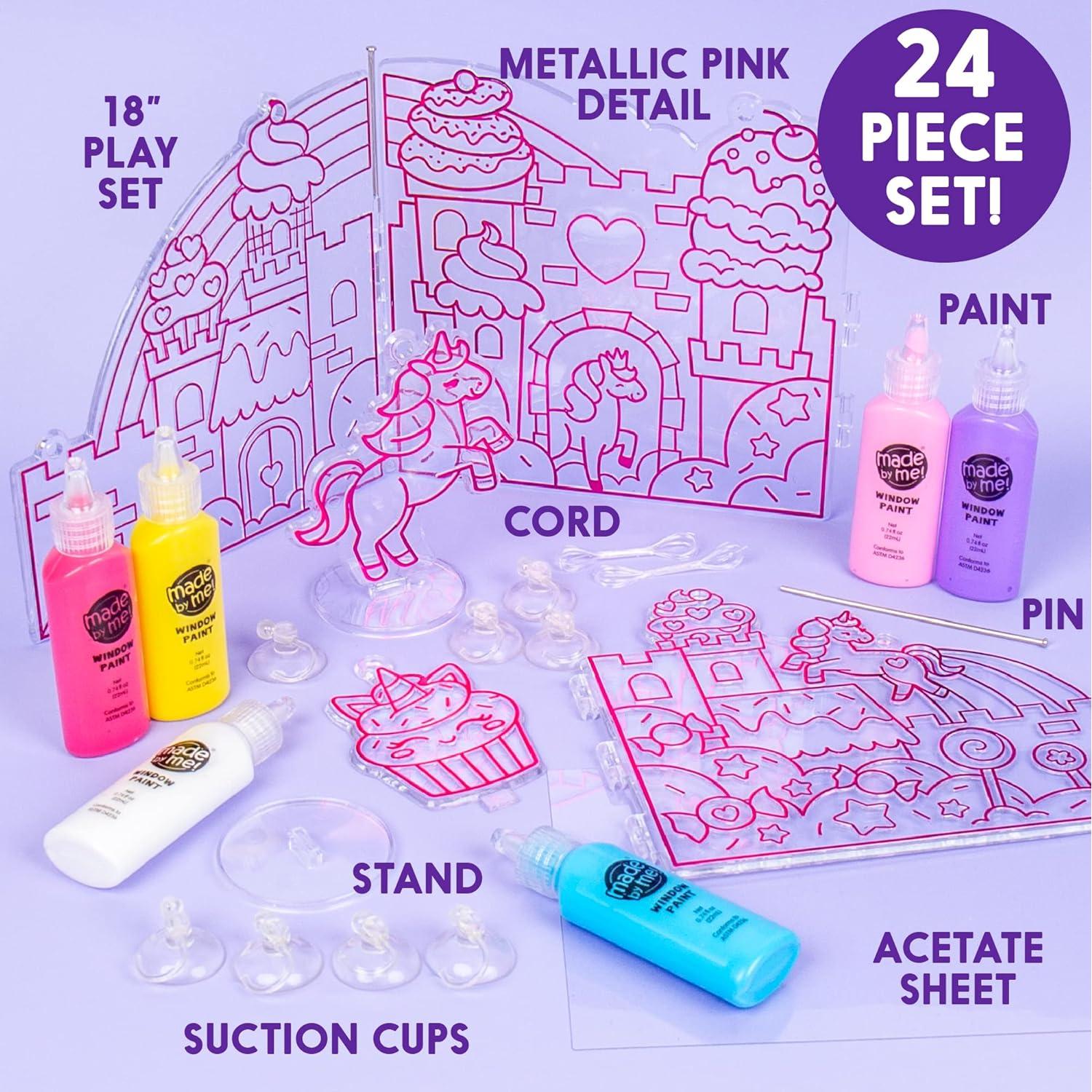 Kit de Arte de Ventana Unicornio Hecho por Mí - 3 Piezas