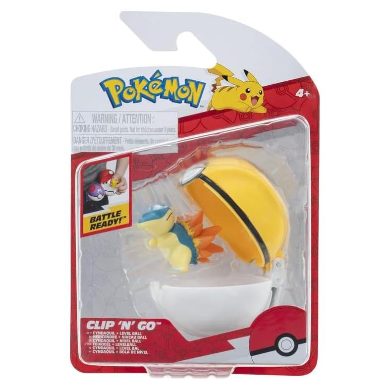 Figura de Lucha Cyndaquil 5 cm con Pokébola - Pokémon Clip N Go