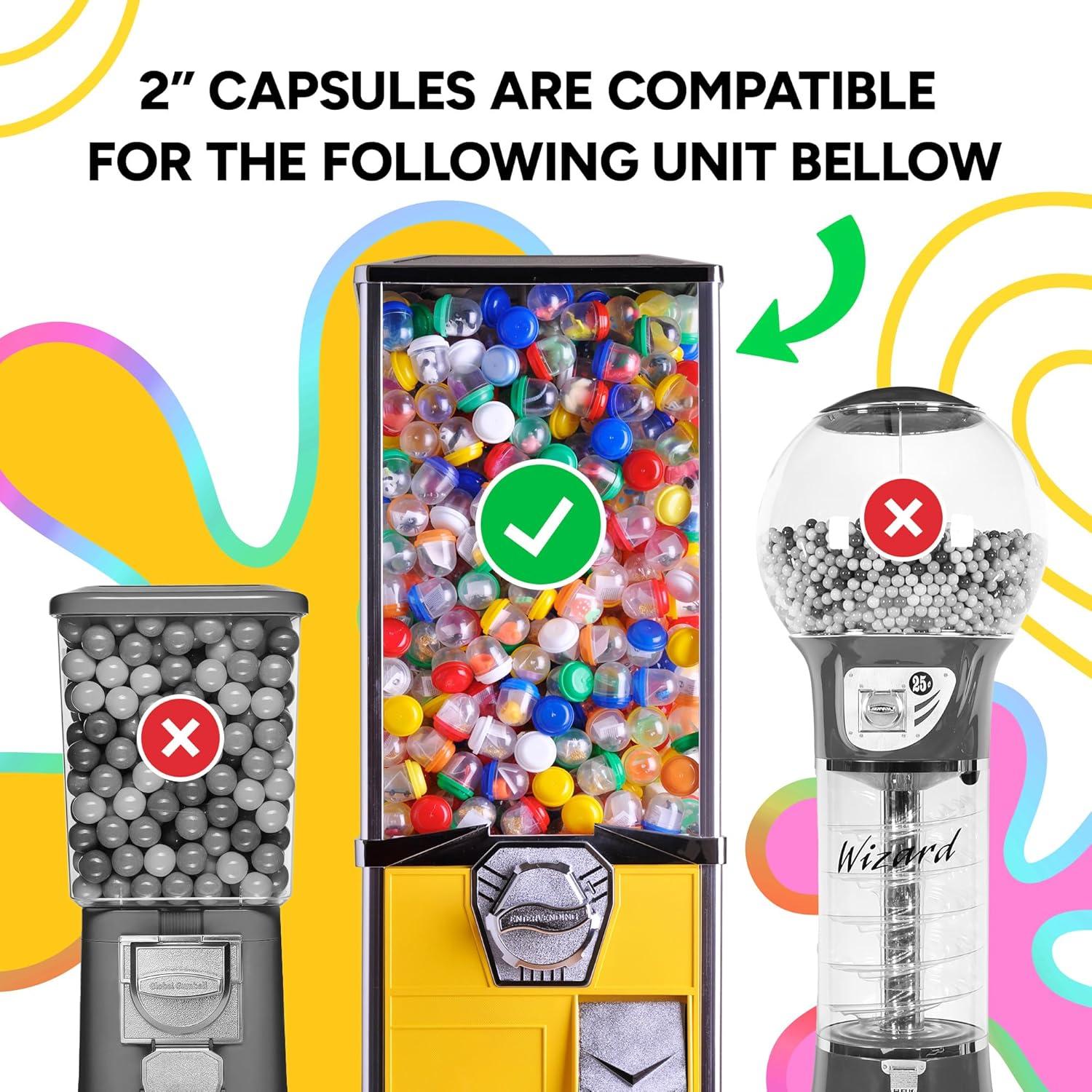 Cápsulas Redondas Transparentes Vacías Entervending 50 Pcs 5 cm