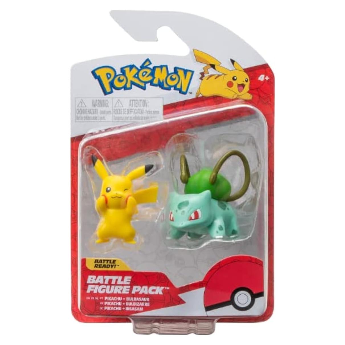 Figura de Batalla Pokémon 2 PK Bulbasaur y Pikachu - JAZWARES