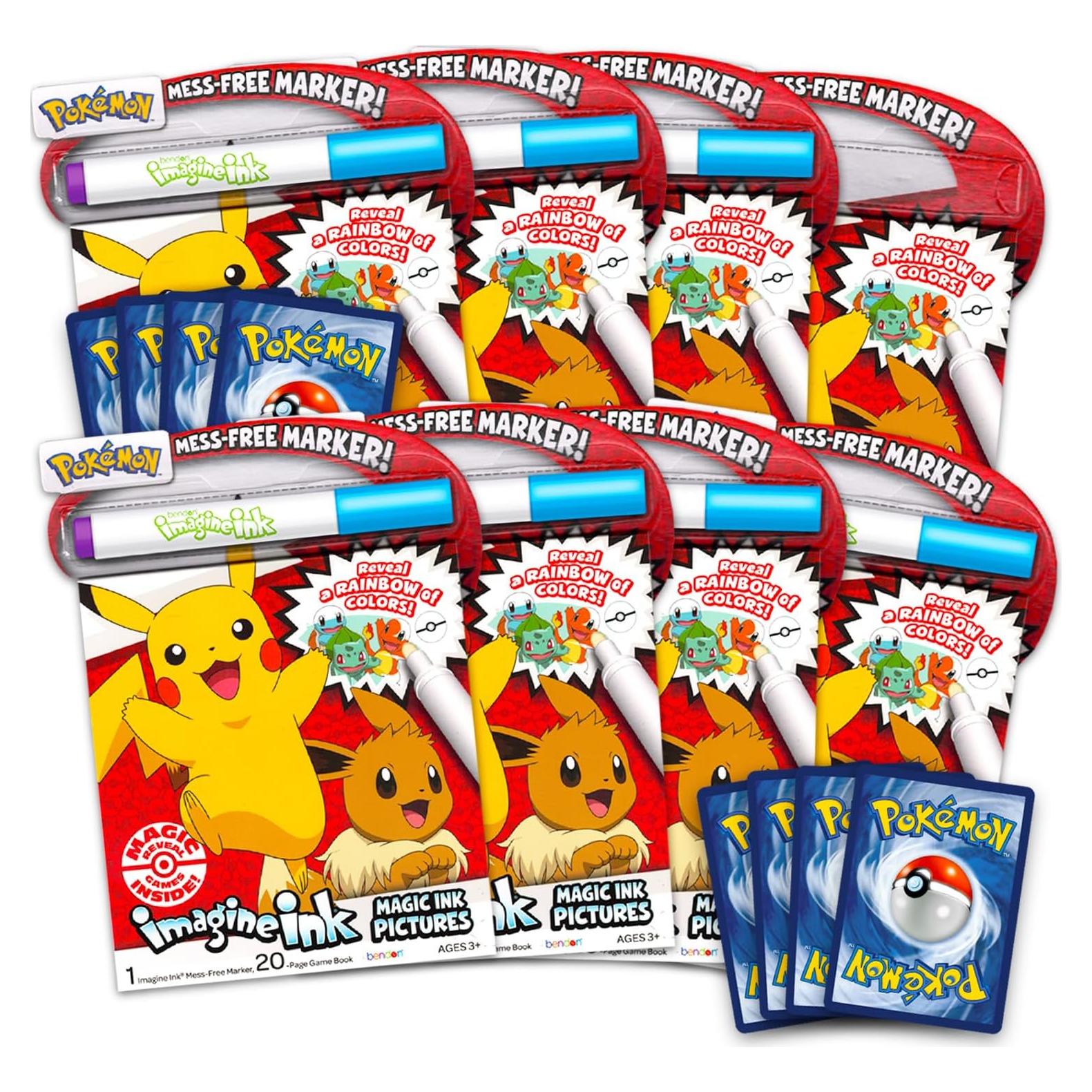 Paquete Fiesta Pokemon - 8 Libros para Colorear y 8 Cartas