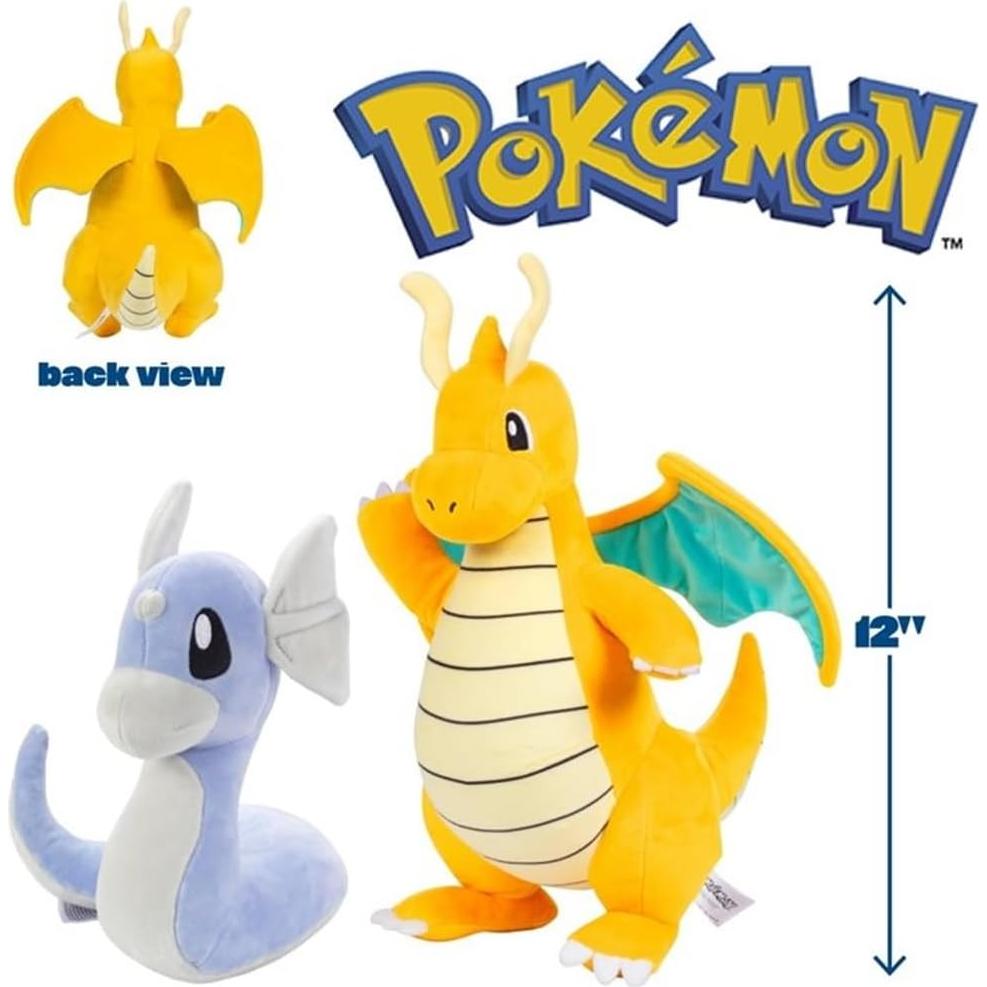 Set de Peluches Pokémon Dragonite, Dragonair y Dratini 3-Pack