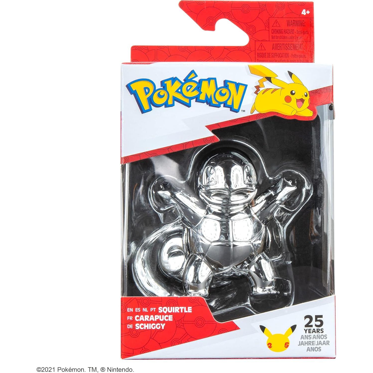 Figura Squirtle Plateado 25 Aniversario Jazwares 11.43 cm