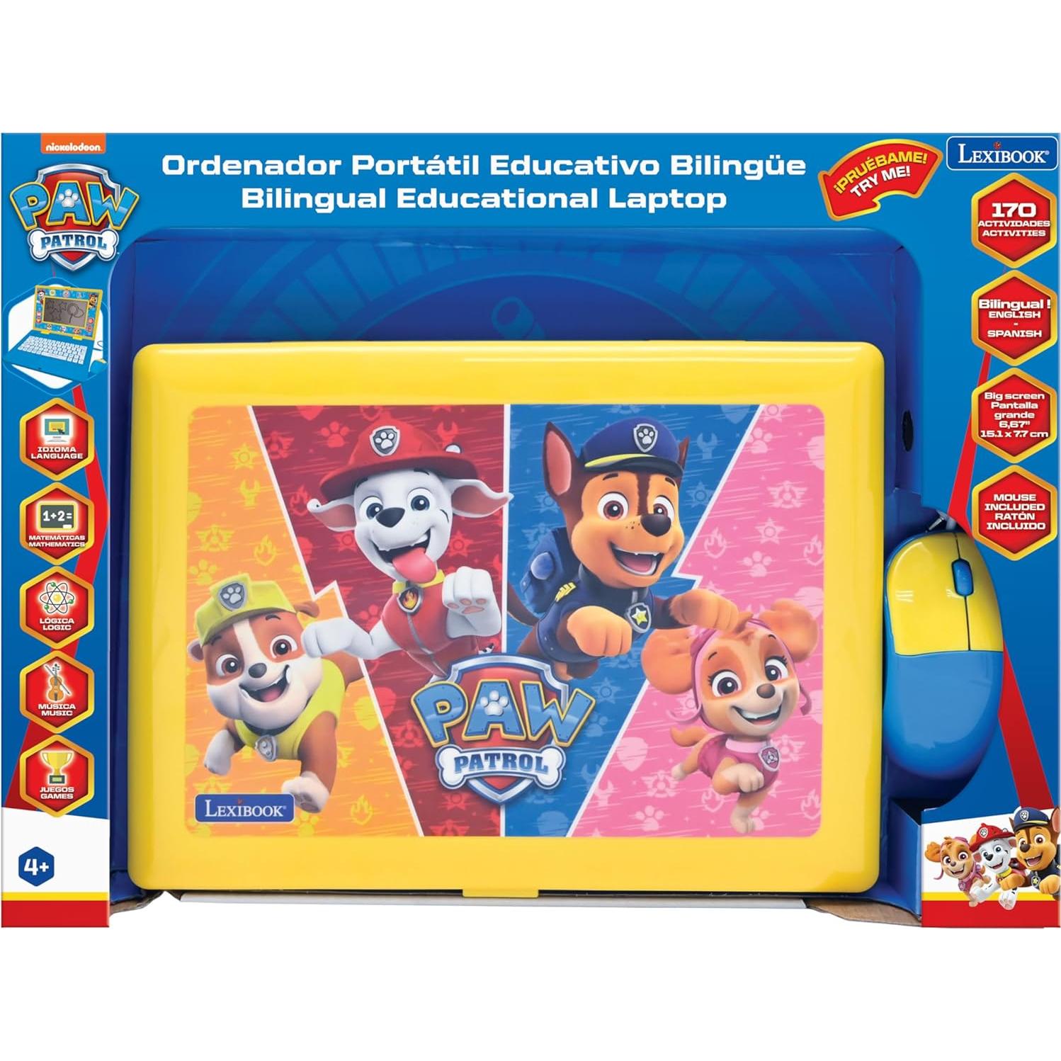 Laptop Educativa Bilingüe Lexibook Patrulla Canina 170 Actividades