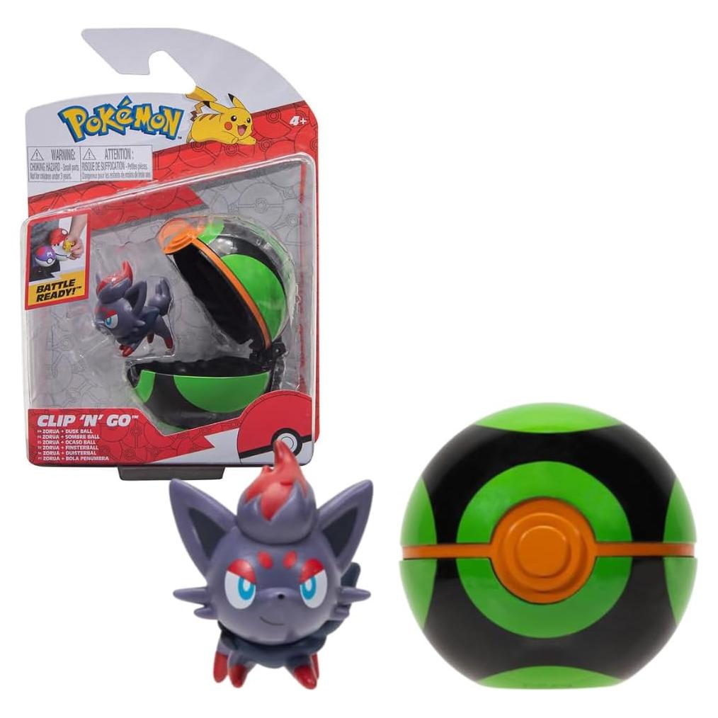 Pokémon Clip N' Go Zorua y Pokébola Oscura - Juguete 2023
