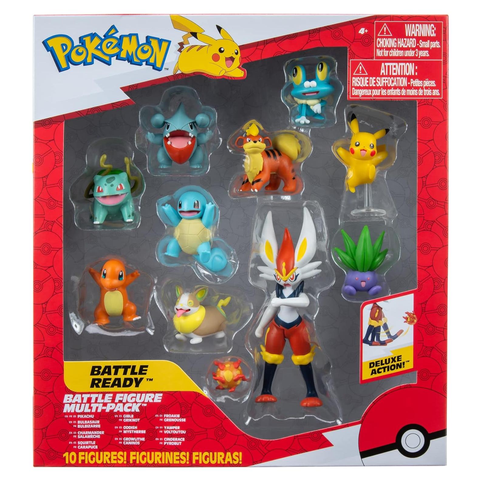 Multipack de Figuras Pokémon 10 Piezas - Pikachu, Squirtle y más