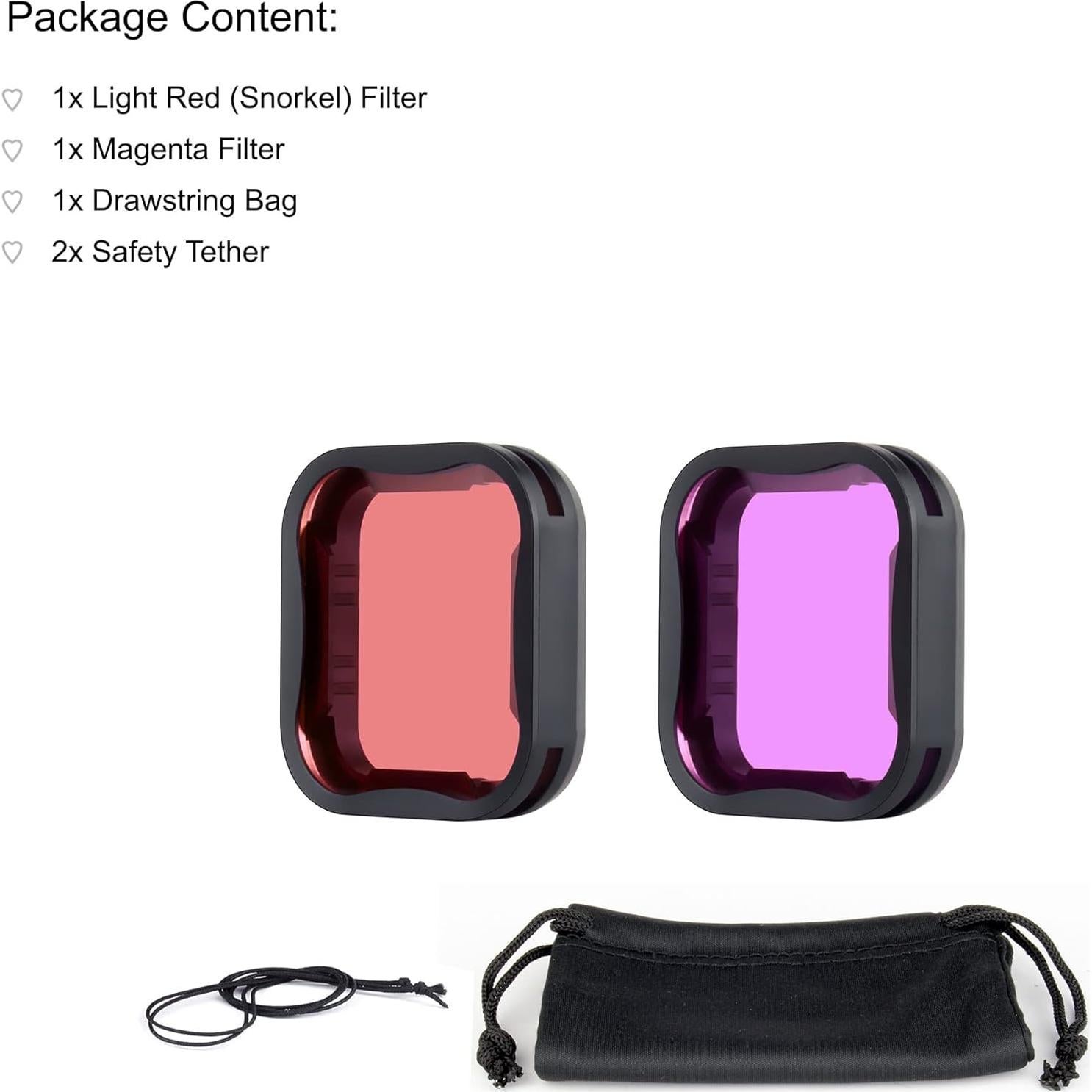 Filtro Subacuático YALLSAME para GoPro HERO 7 6 5 - 2 Piezas