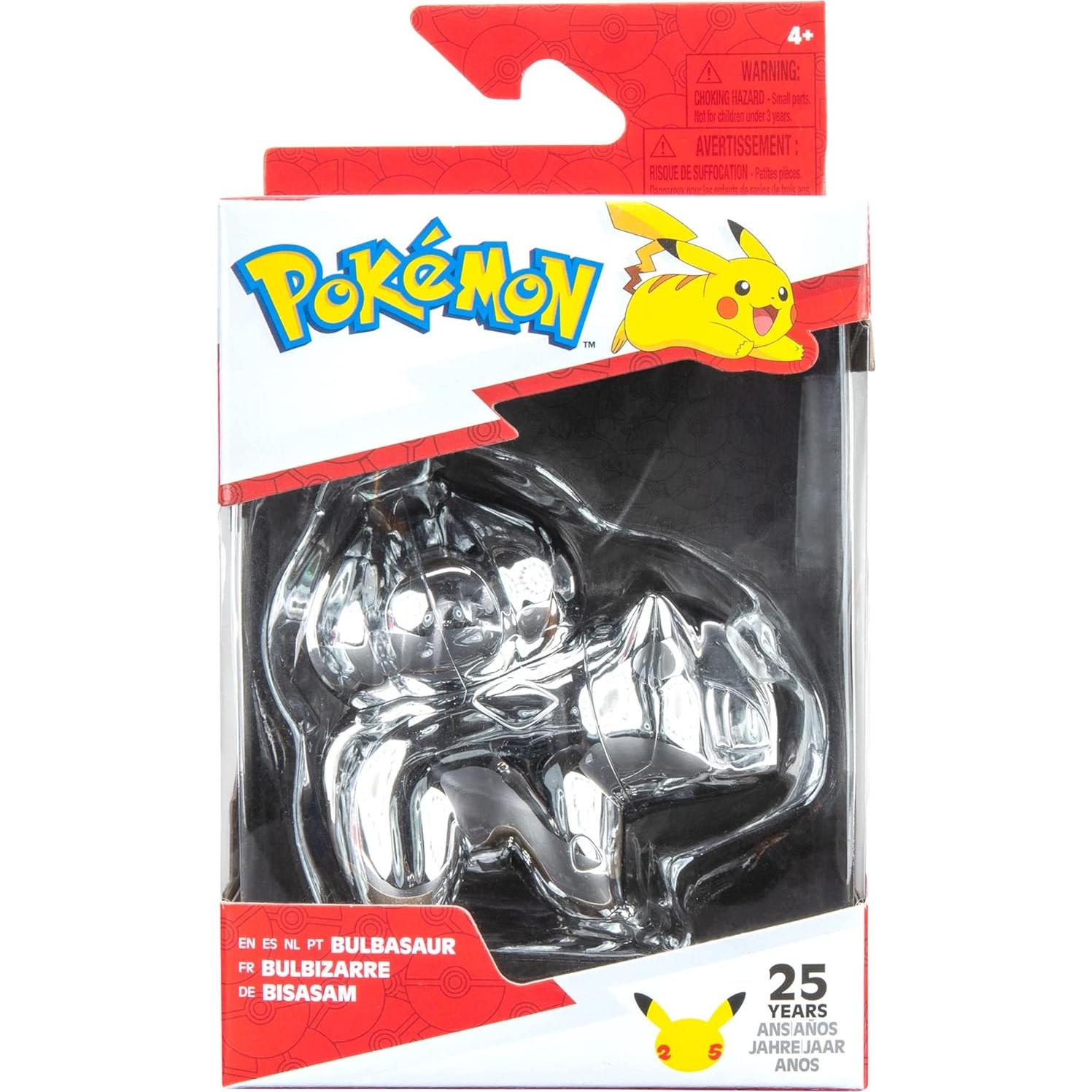 Figura Bulbasaur Plateado 25 Aniversario Jazwares 11.4 cm