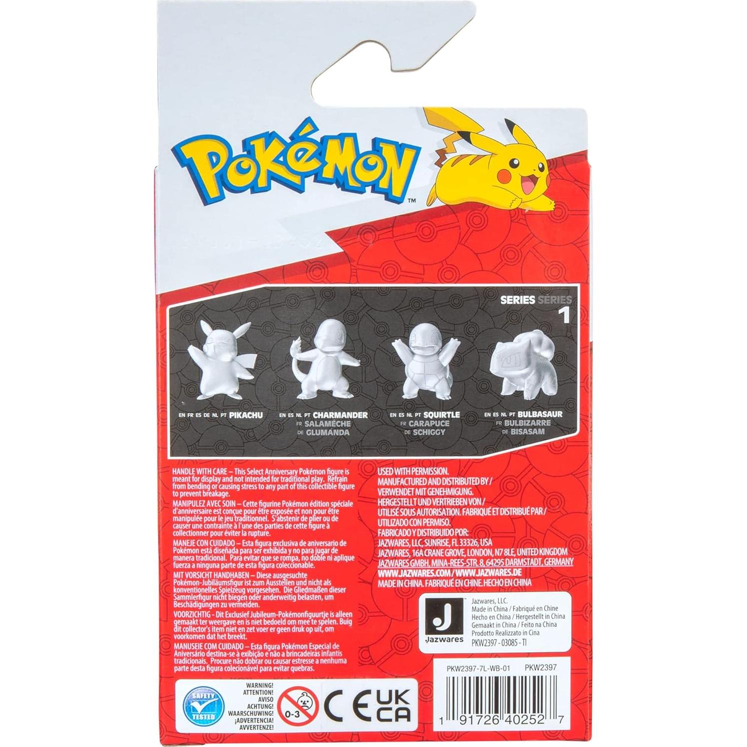 Figura Bulbasaur Plateado 25 Aniversario Jazwares 11.4 cm