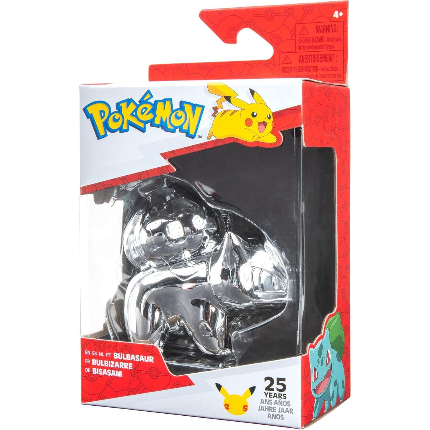 Figura Bulbasaur Plateado 25 Aniversario Jazwares 11.4 cm