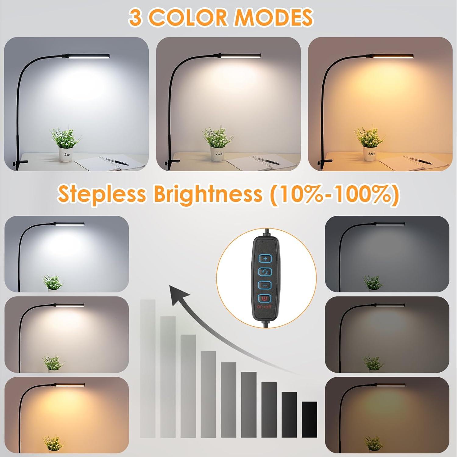 Lámpara de escritorio LED ShineTech QY-JZ01 con abrazadera