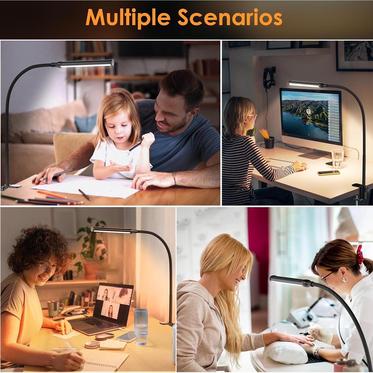 Lámpara de escritorio LED ShineTech QY-JZ01 con abrazadera