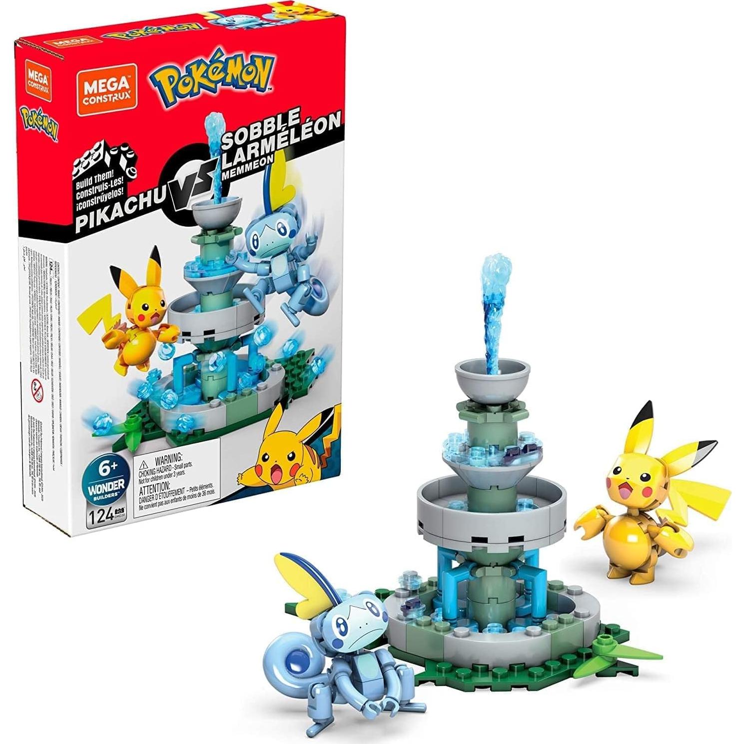 Conjunto de Construcción Pokémon Mattel Pikachu vs Sobble