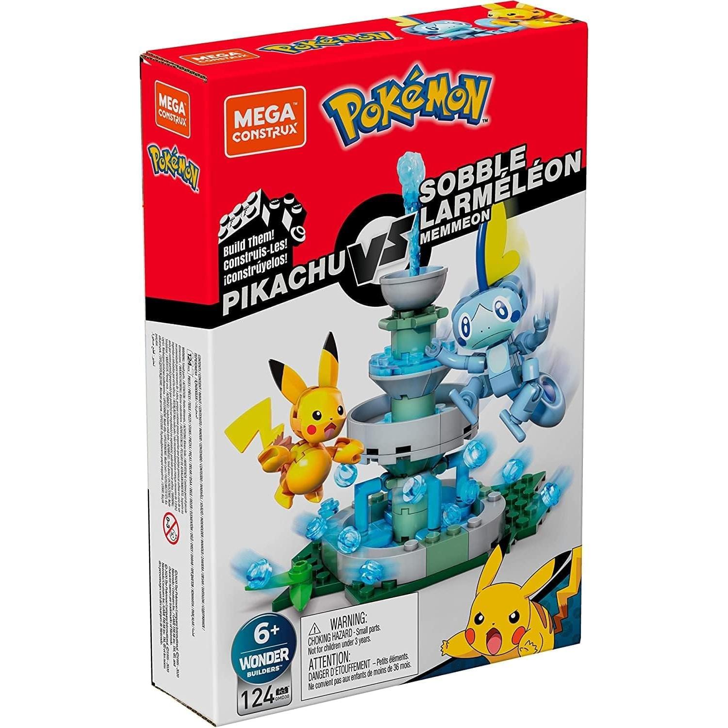 Conjunto de Construcción Pokémon Mattel Pikachu vs Sobble