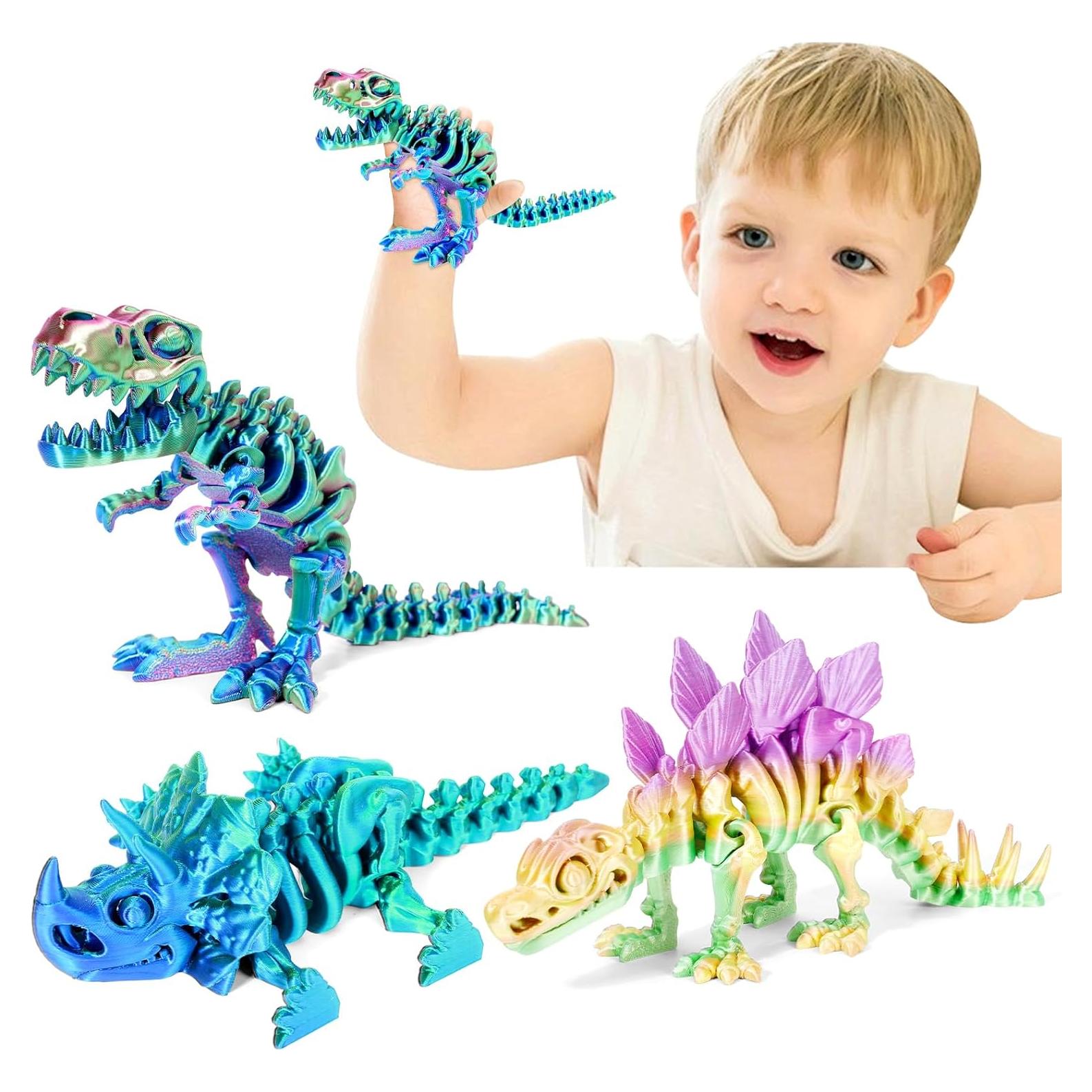 Set de Juguetes de Dinosaurios 3D SHUWND - Triceratops, T-Rex, Estegosaurio