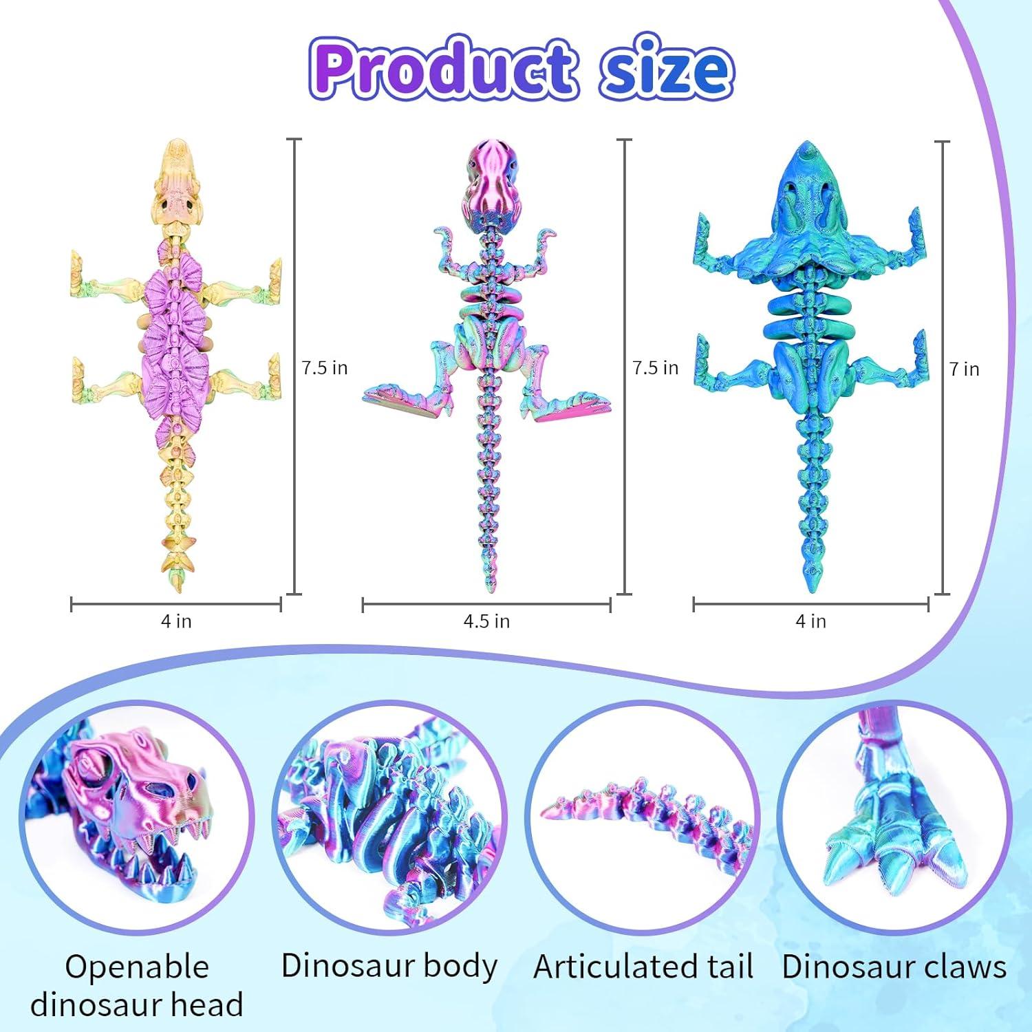 Set de Juguetes de Dinosaurios 3D SHUWND - Triceratops, T-Rex, Estegosaurio