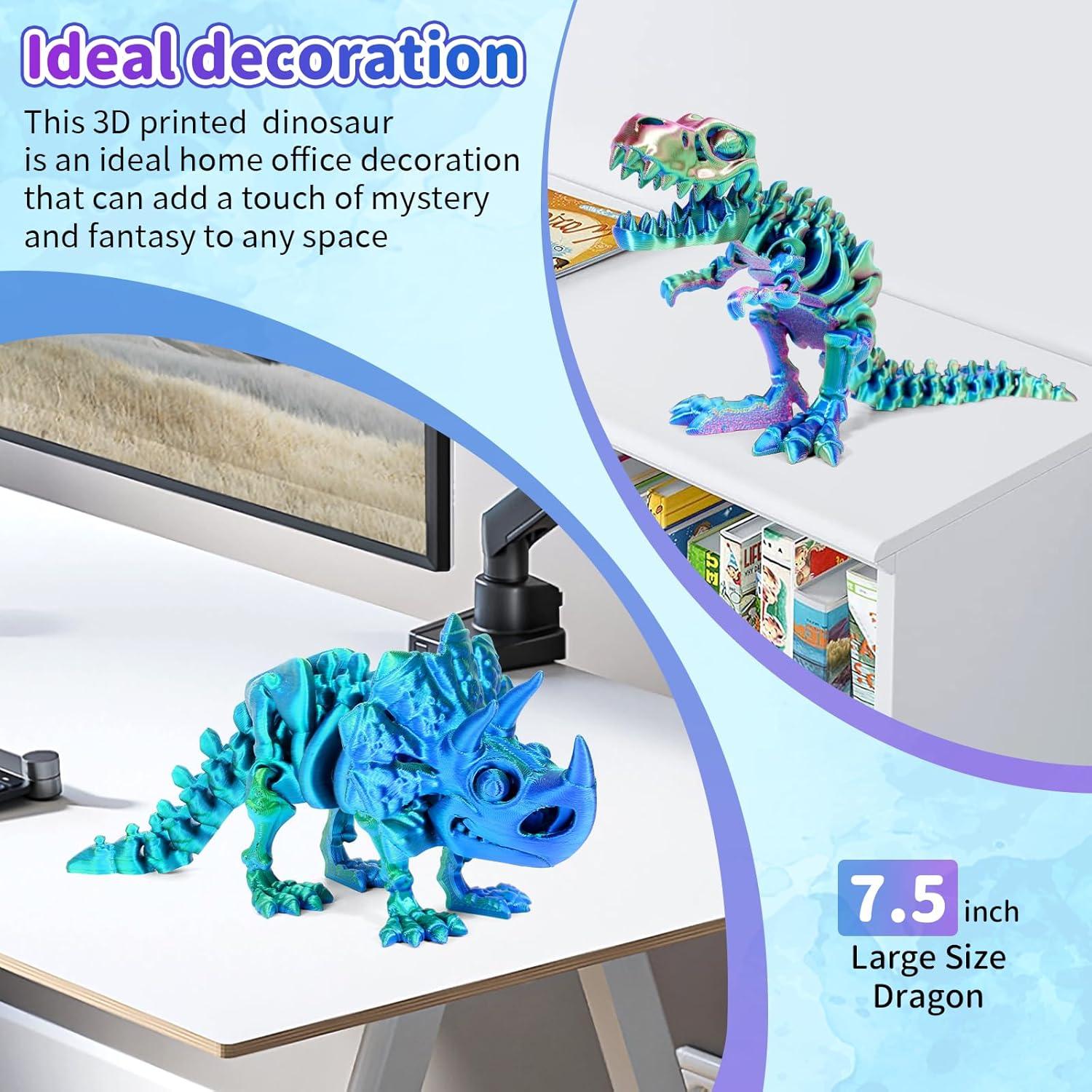 Set de Juguetes de Dinosaurios 3D SHUWND - Triceratops, T-Rex, Estegosaurio