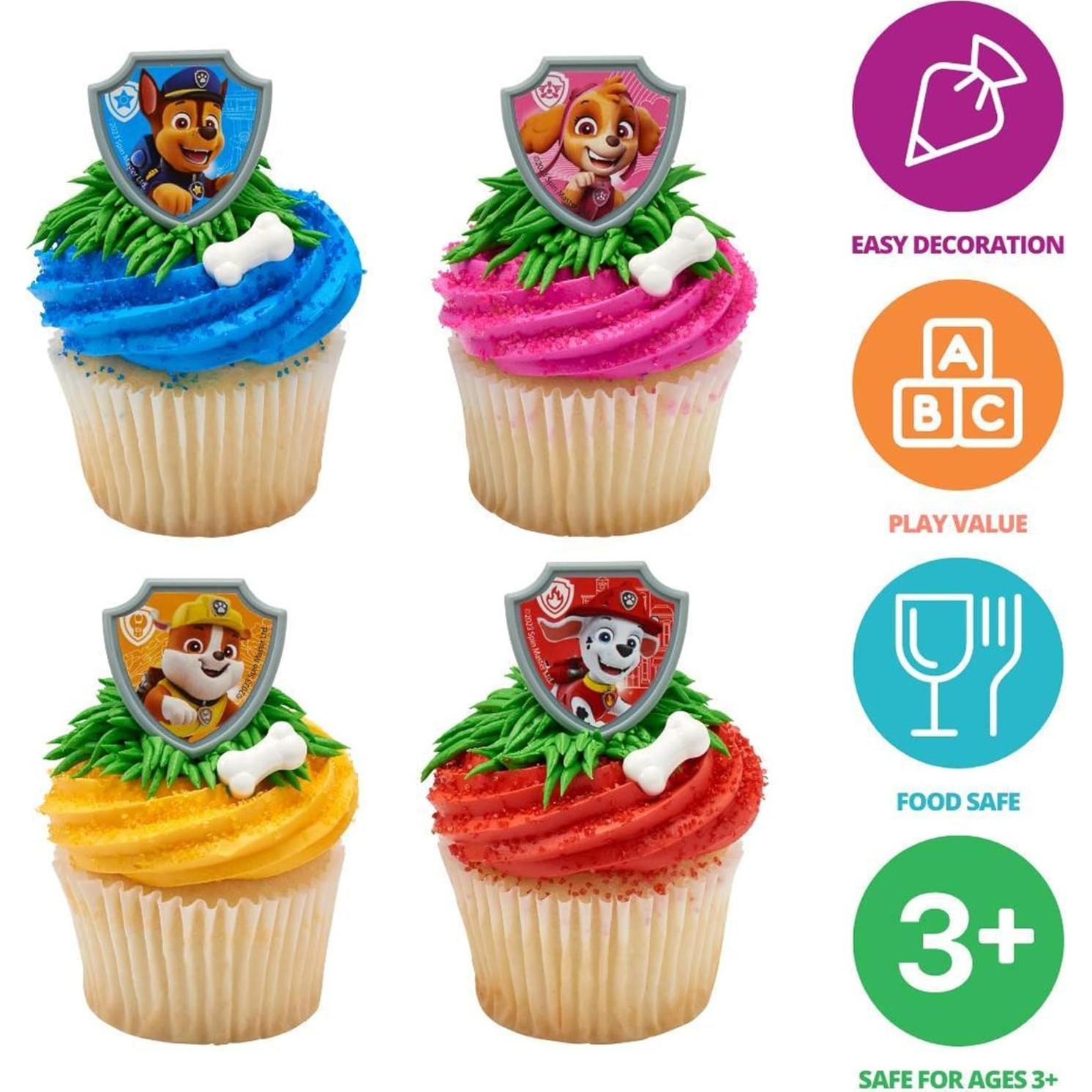 Anillos de Cupcake DecoPac Paw Patrol - 24 Decoraciones