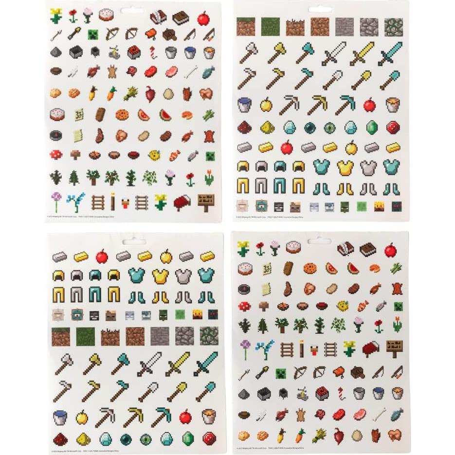 Stickers de Minecraft para Niños - Set 14 Hojas + 1200 Stickers