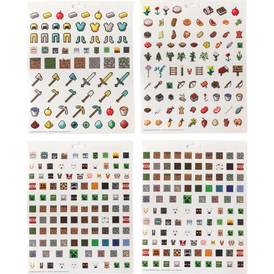 Stickers de Minecraft para Niños - Set 14 Hojas + 1200 Stickers