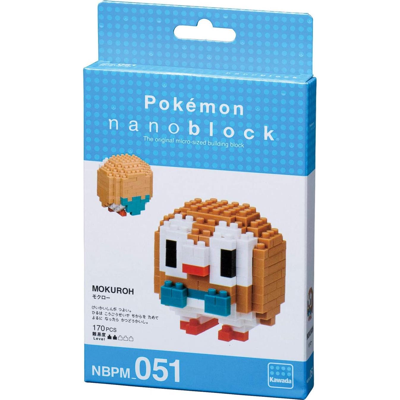 Nanoblock Pokémon Rowlet Kit de Construcción 170 Piezas