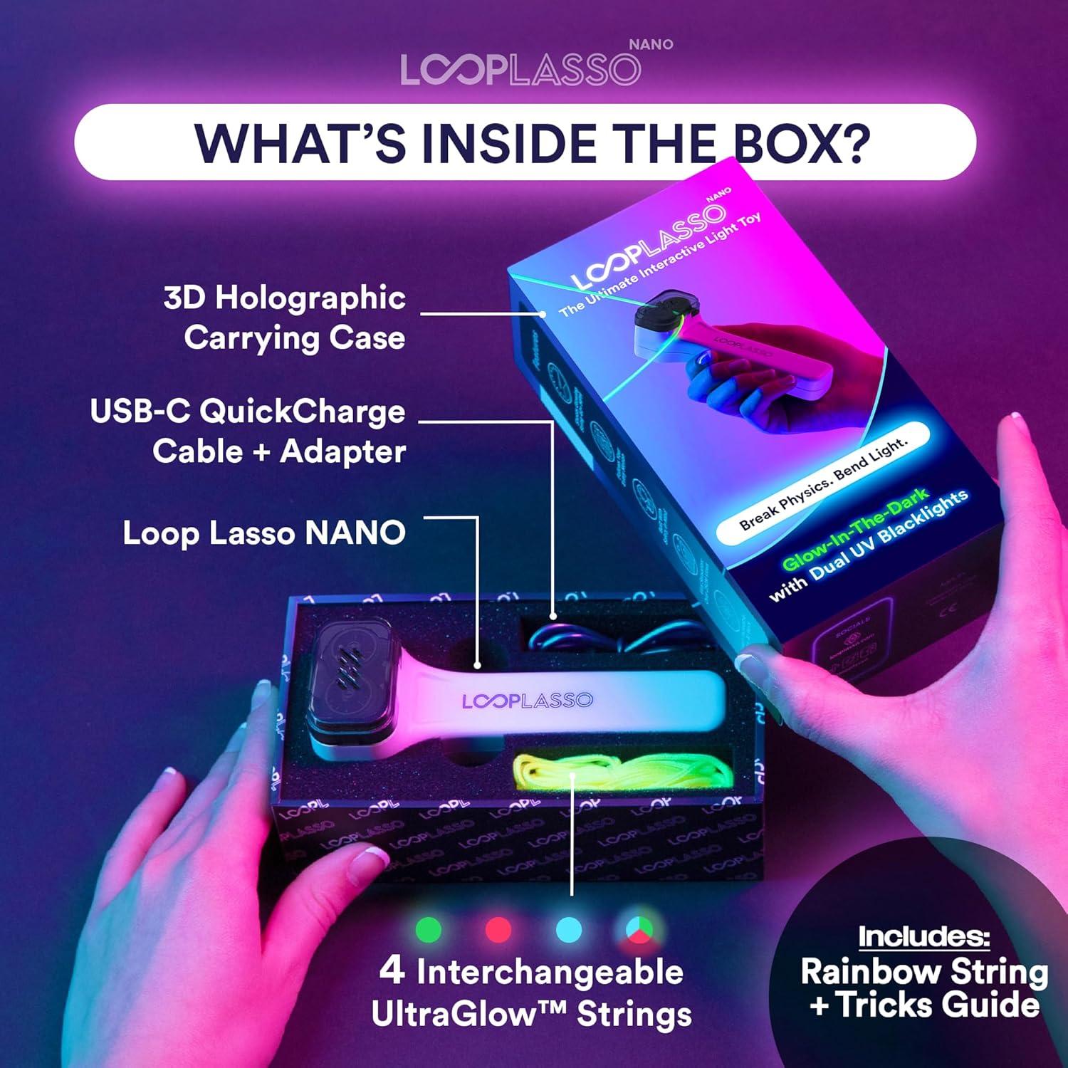 Lanzador de Cuerda Brillante Loop Lasso NANO - Juguete STEM