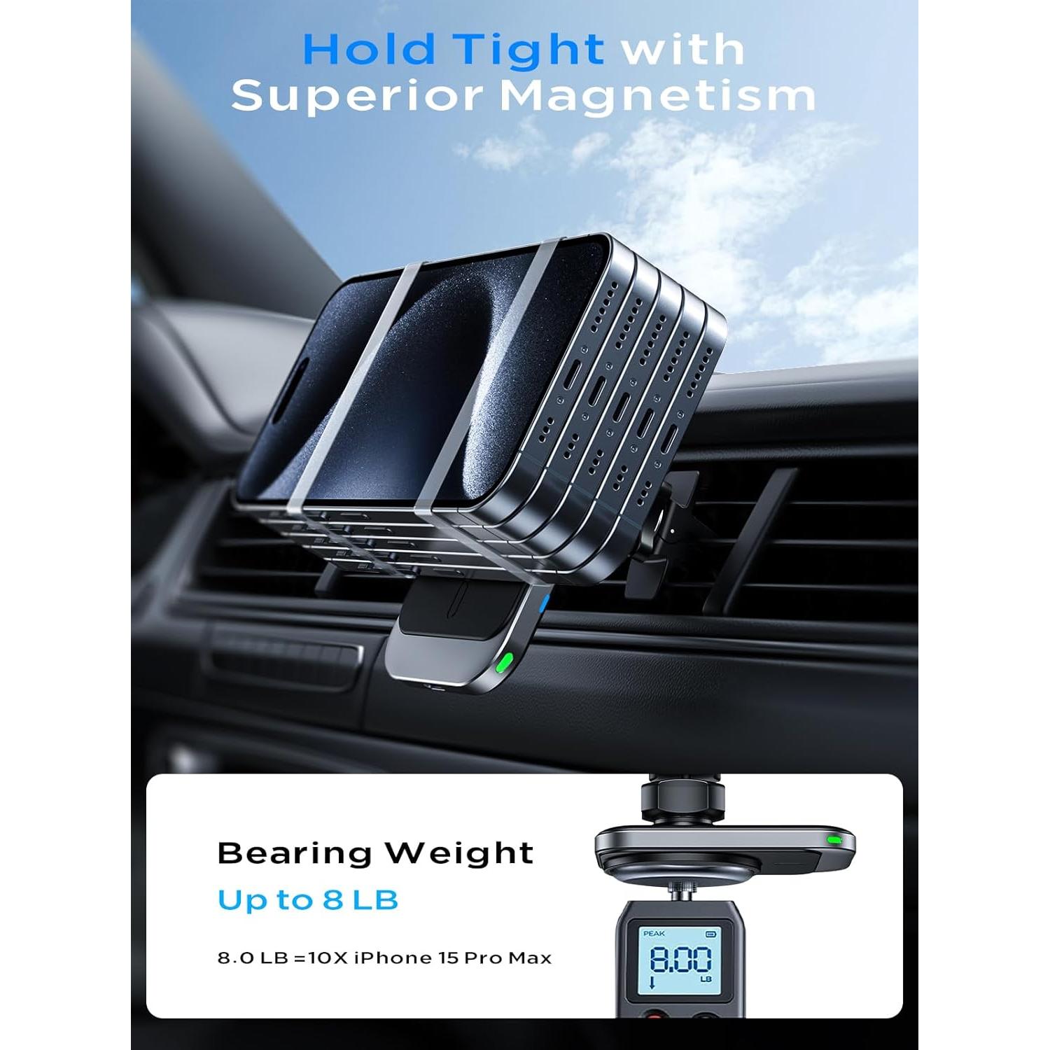 Cargador de coche Hinyx MagSafe 15W inalámbrico magnético