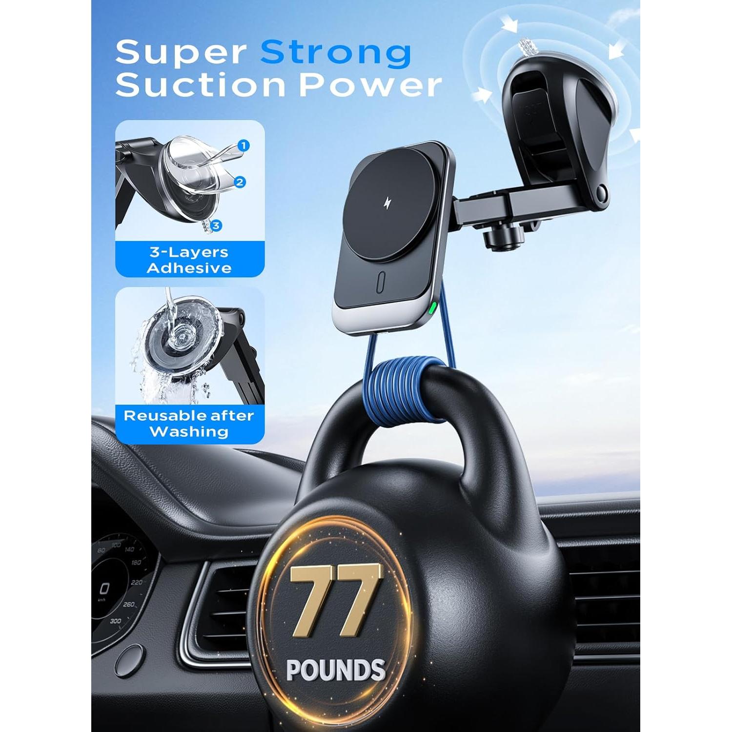 Cargador de coche Hinyx MagSafe 15W inalámbrico magnético