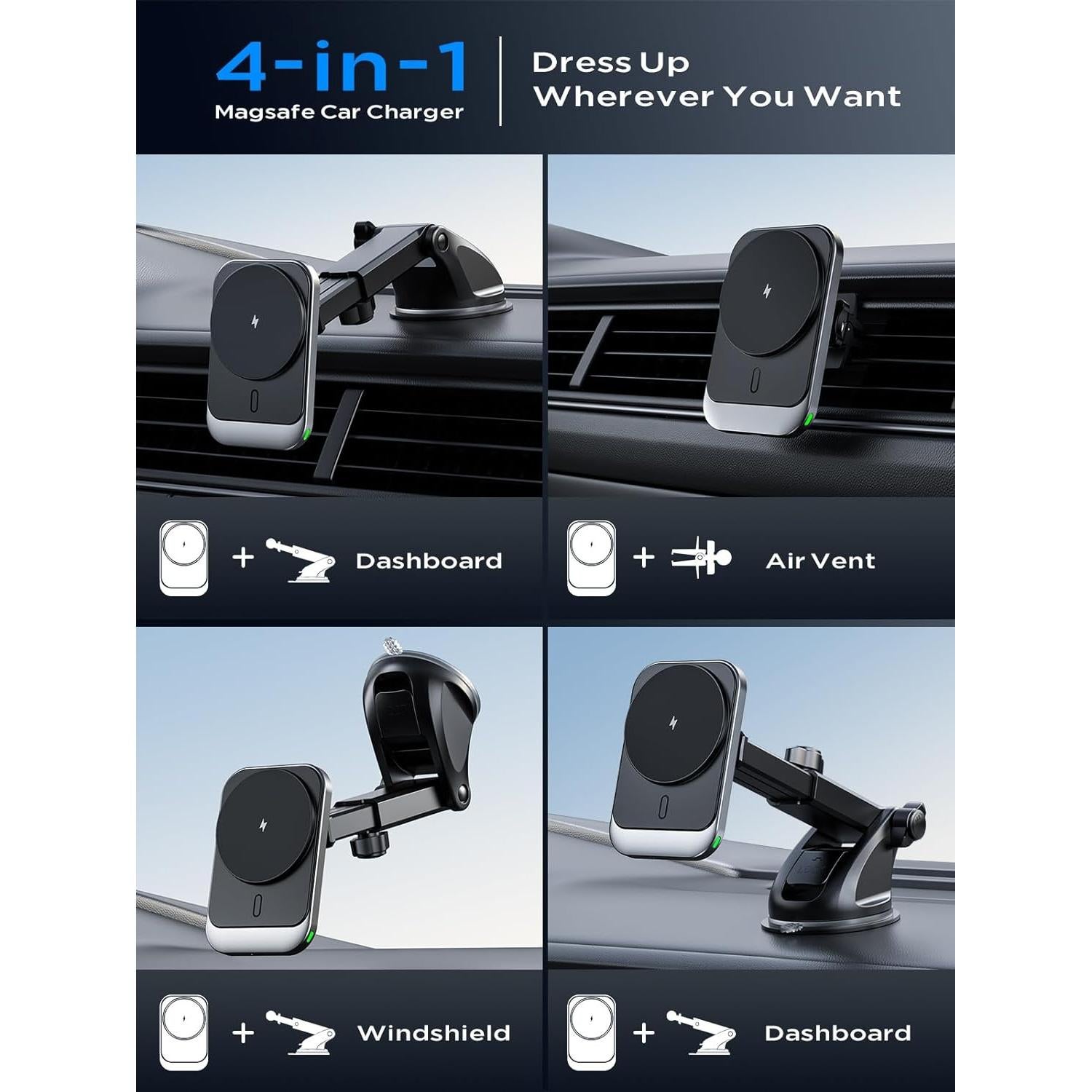 Cargador de coche Hinyx MagSafe 15W inalámbrico magnético