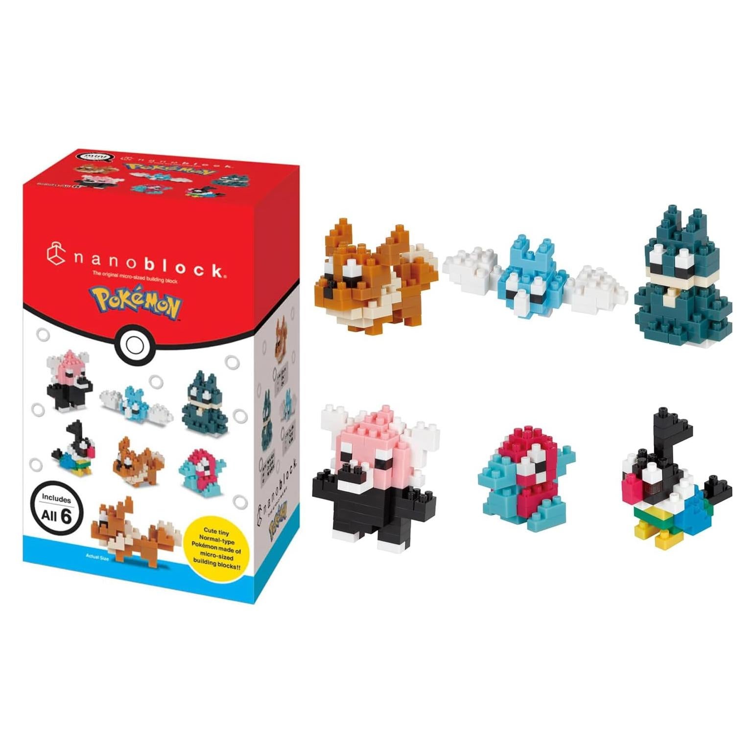 Nanoblock Set Completo Pokémo Tipo Normal 1 - 6 Personajes