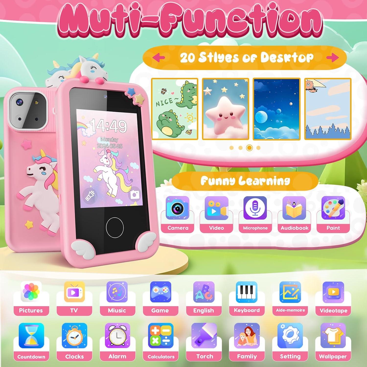 Teléfono Juguete Unicornio Luyiilo P1 Plus 16 Juegos 7,11 cm