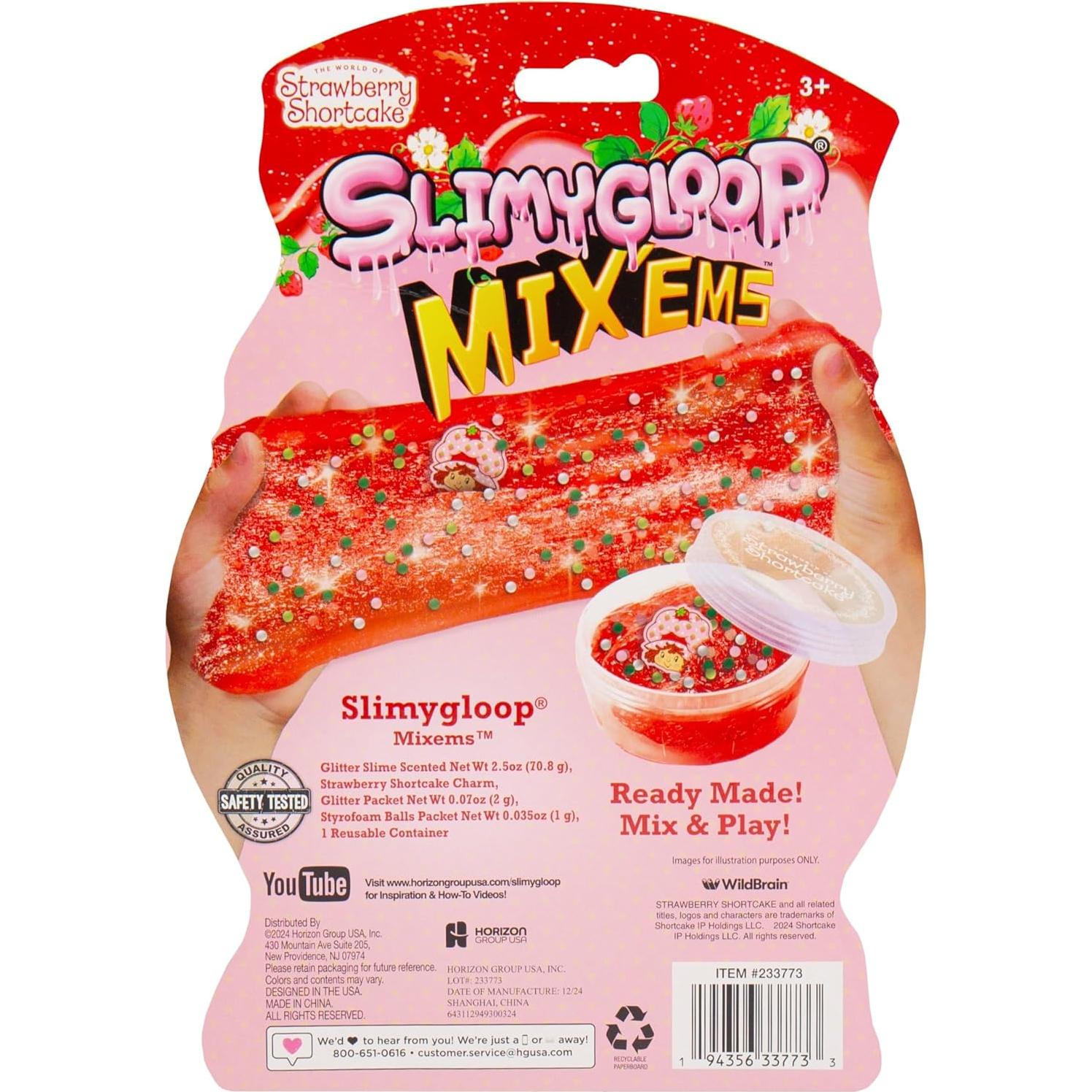 SLIMYGLOOP Pastel de Fresa 70 g Slime Brillante para Niños