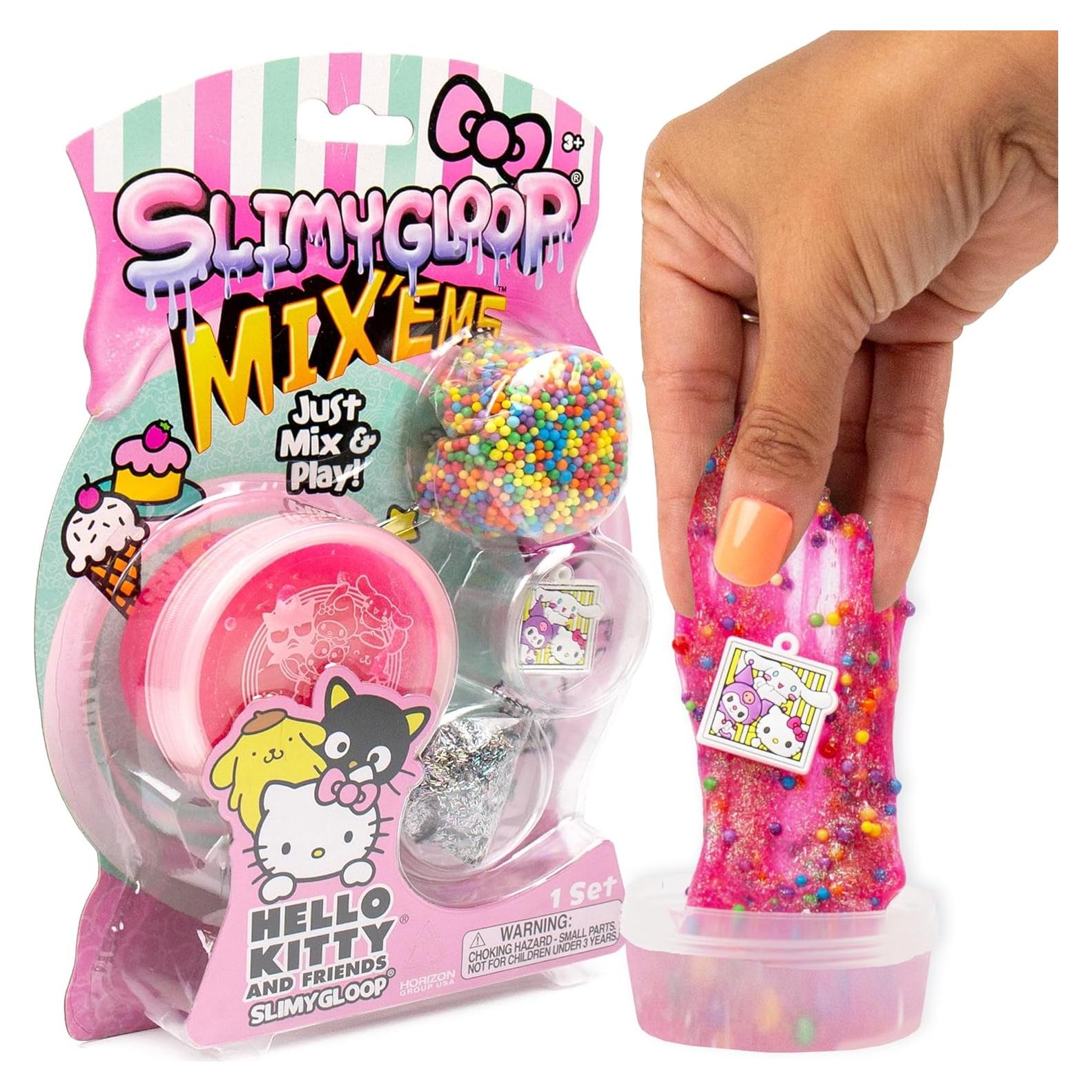SLIMYGLOOP Hello Kitty Slime Rosa Brillante 70g con Encanto
