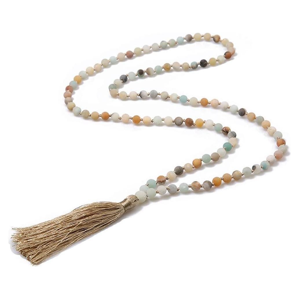 Collar de cuentas de mala COLORFUL BLING 8mm piedra natural