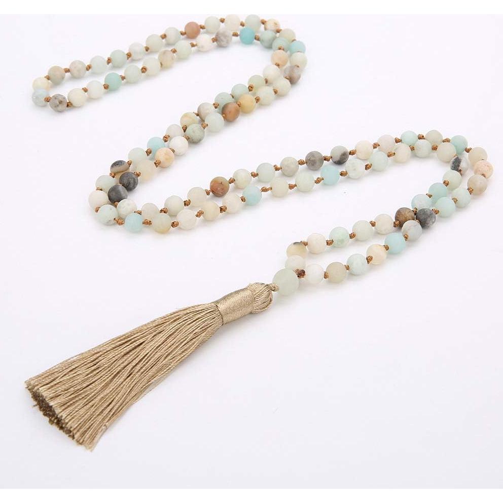 Collar de cuentas de mala COLORFUL BLING 8mm piedra natural