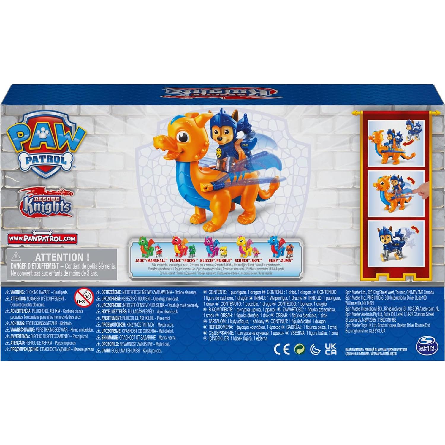 Figuras de Acción Paw Patrol Chase y Dragón Draco