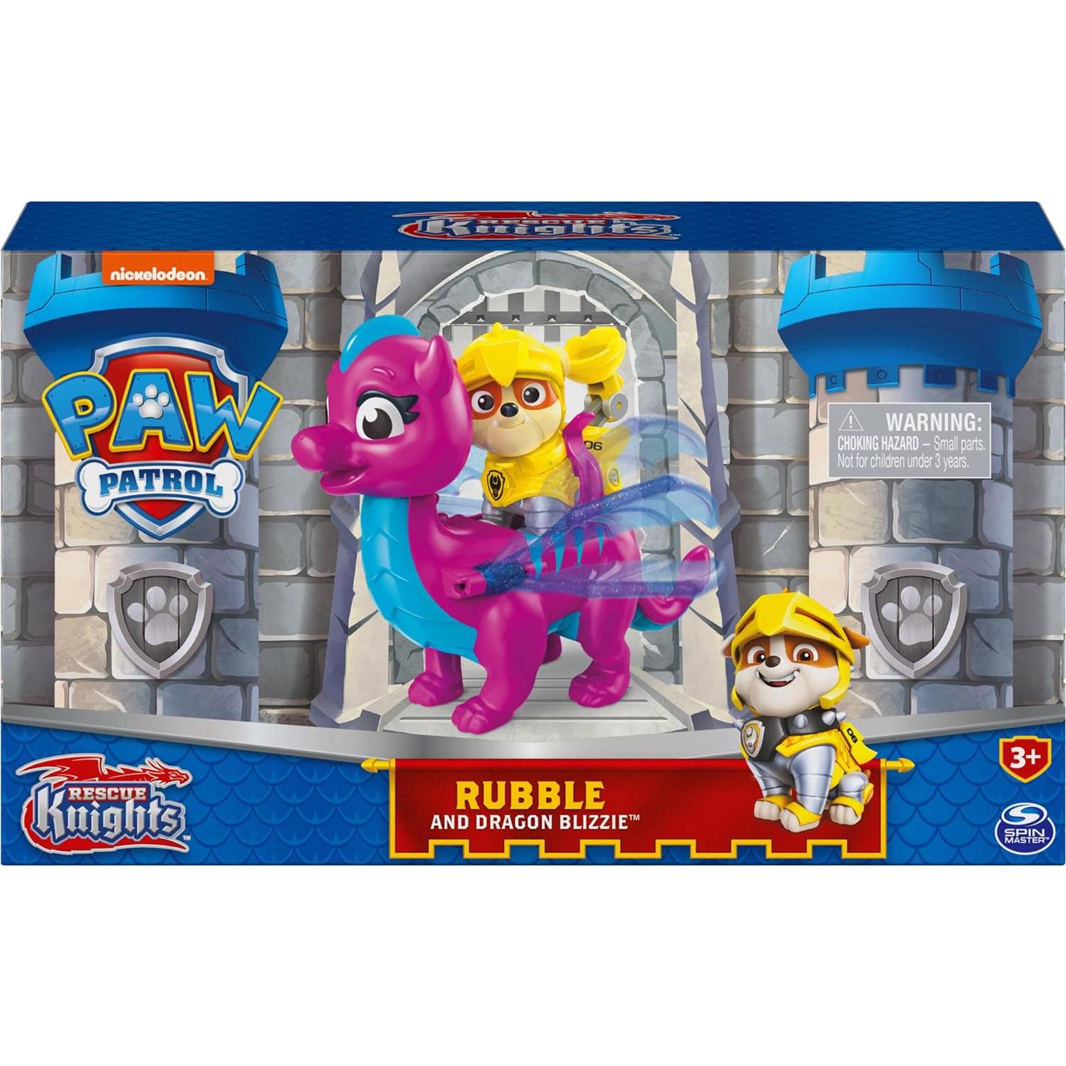 Figuras de Acción PAW Patrol Rubble y Dragón Blizzie